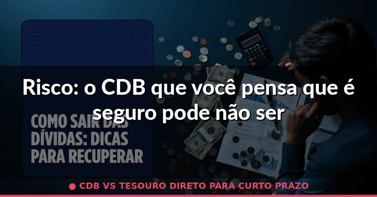 Risco: o CDB que você pensa que é seguro pode não ser — cdb vs tesouro direto para curto prazo