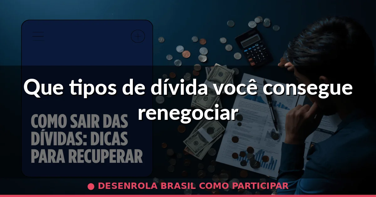 Que tipos de dívida você consegue renegociar — desenrola brasil como participar