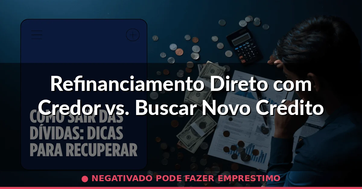 Refinanciamento Direto com Credor vs. Buscar Novo Crédito — negativado pode fazer emprestimo