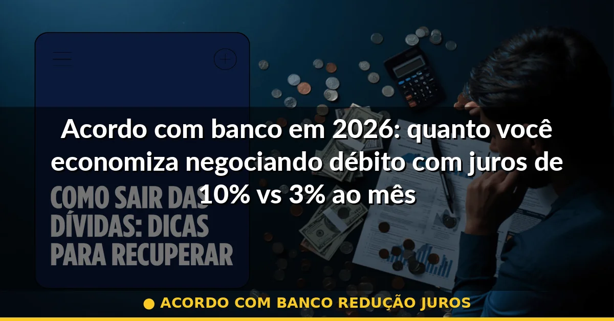 acordo com banco redução juros — Guia completo 2026