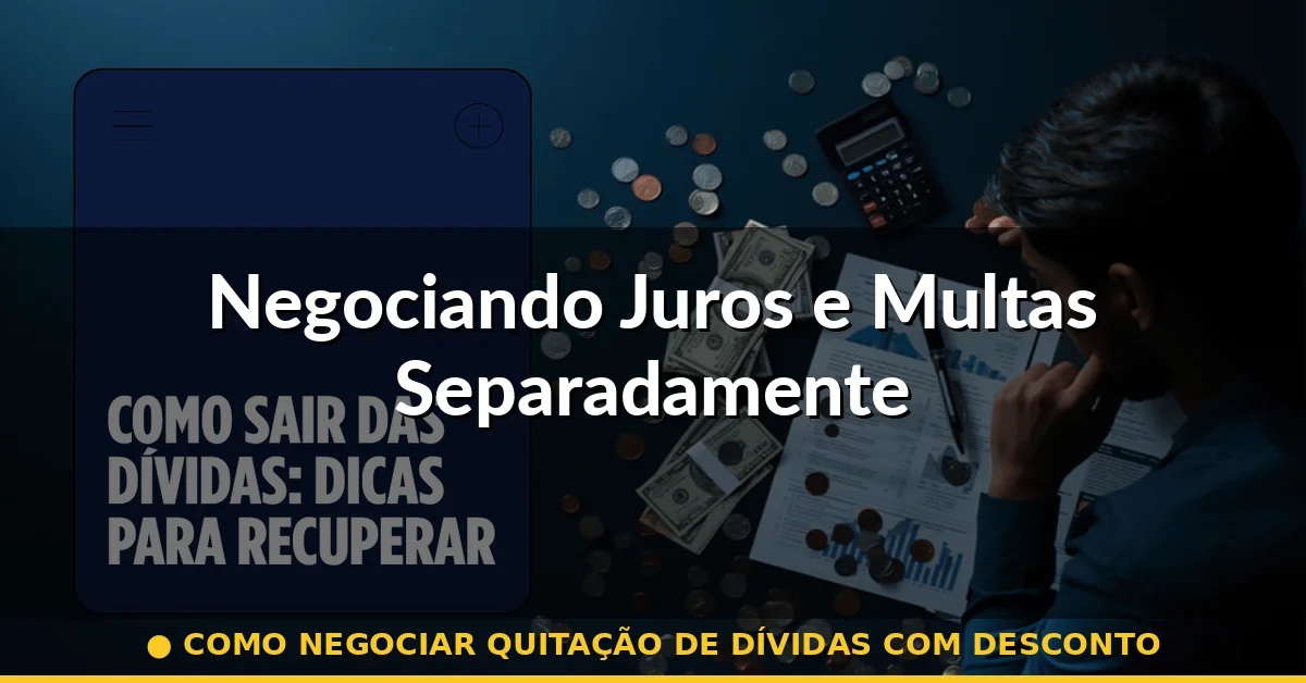 Negociando Juros e Multas Separadamente — como negociar quitação de dívidas com desconto