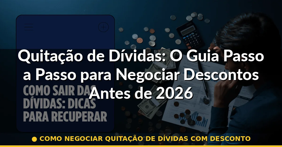 como negociar quitação de dívidas com desconto — Guia completo 2026