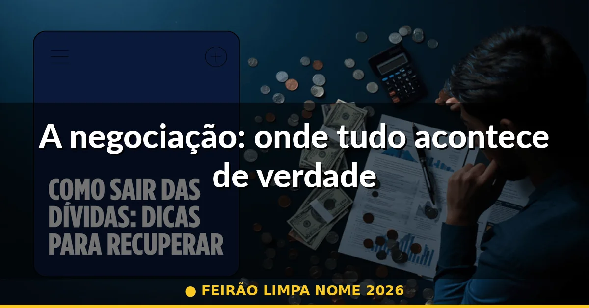 A negociação: onde tudo acontece de verdade — feirão limpa nome 2026