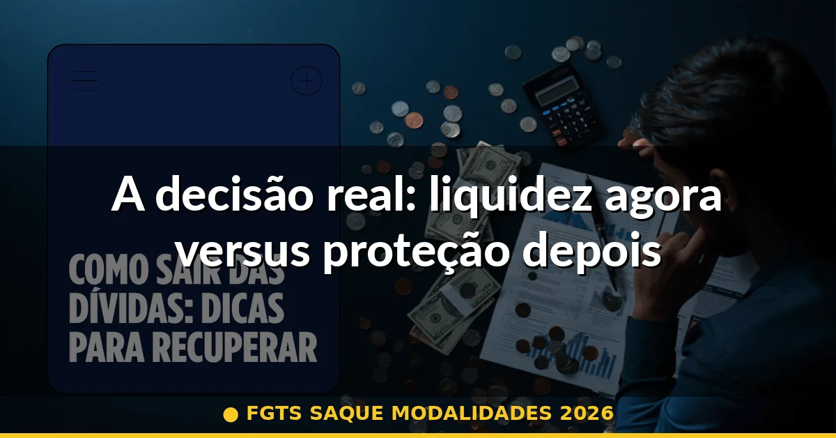 A decisão real: liquidez agora versus proteção depois — fgts saque modalidades 2026