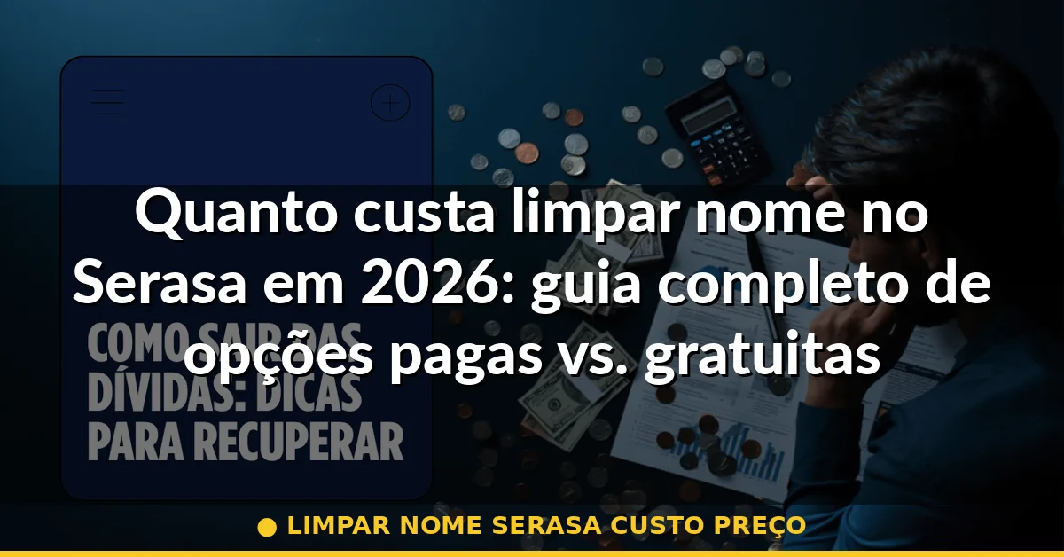 limpar nome serasa custo preço — Guia completo 2026