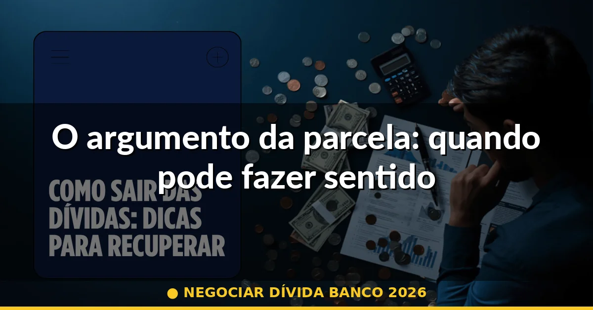 O argumento da parcela: quando pode fazer sentido — negociar dívida banco 2026