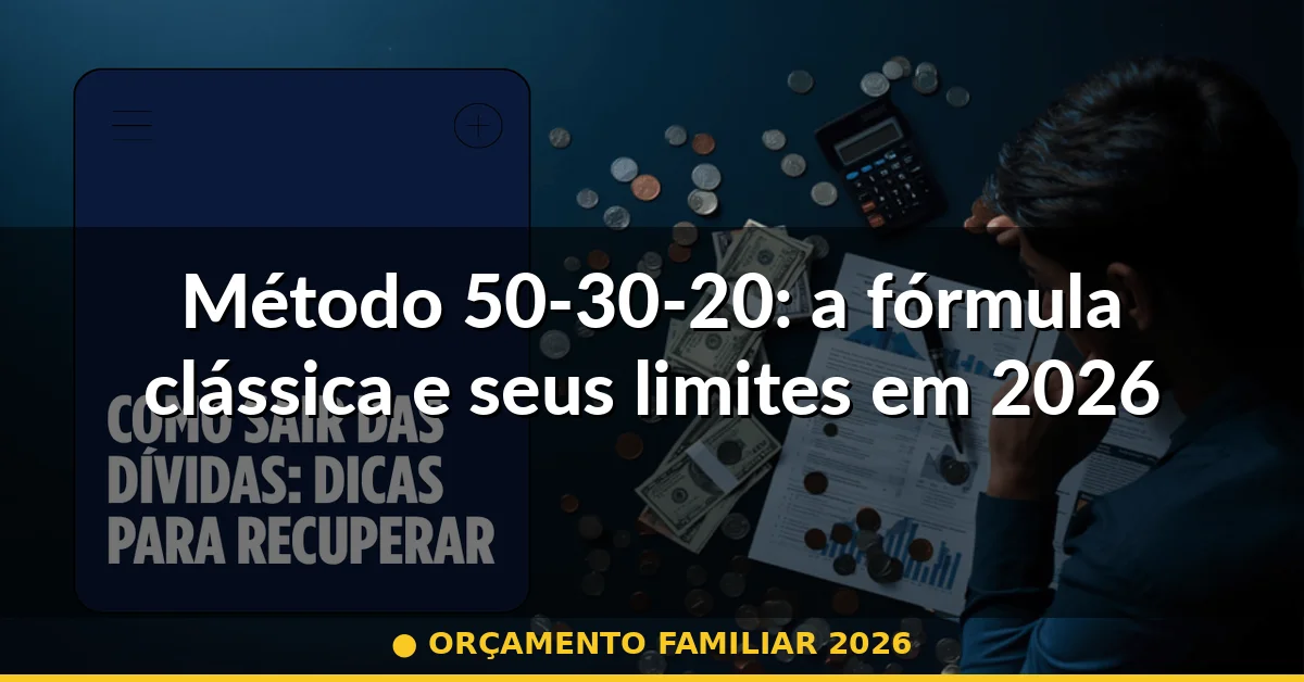 Método 50-30-20: a fórmula clássica e seus limites em 2026 — orçamento familiar 2026