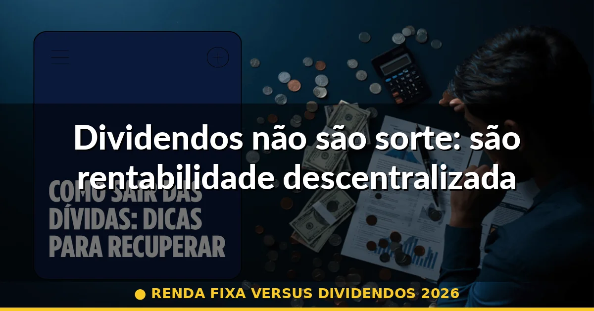 Dividendos não são sorte: são rentabilidade descentralizada — renda fixa versus dividendos 2026
