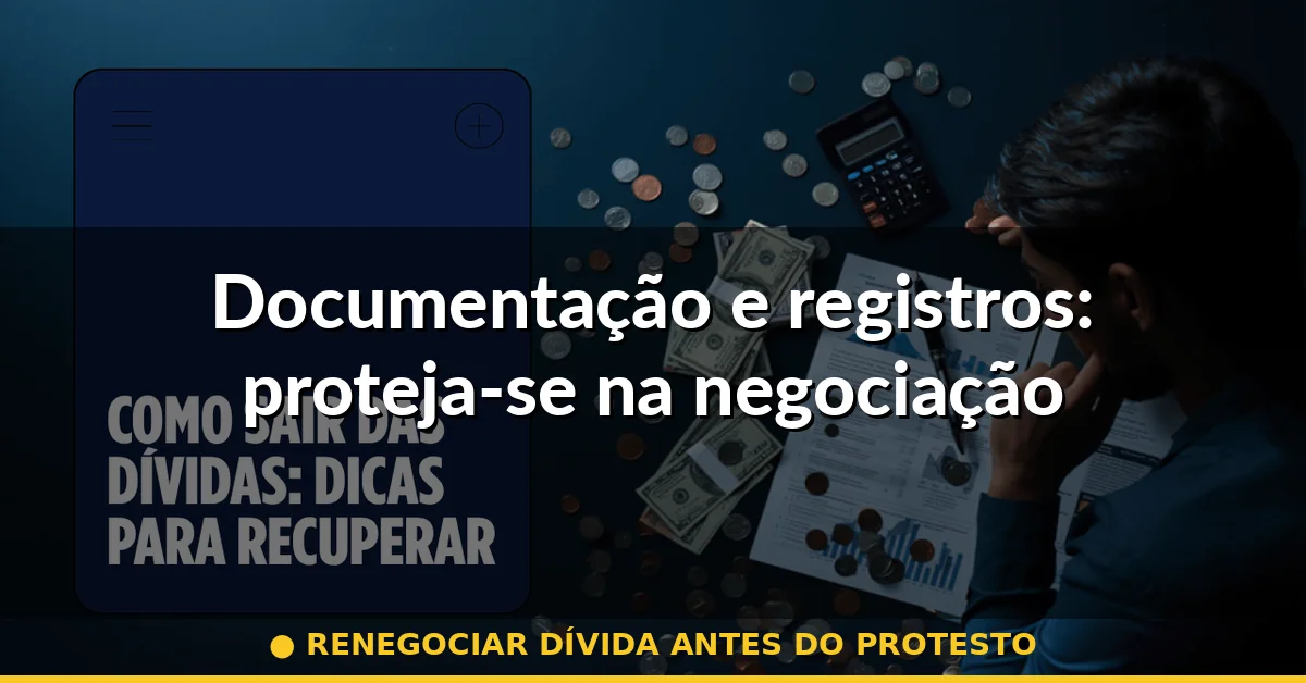 Documentação e registros: proteja-se na negociação — renegociar dívida antes do protesto