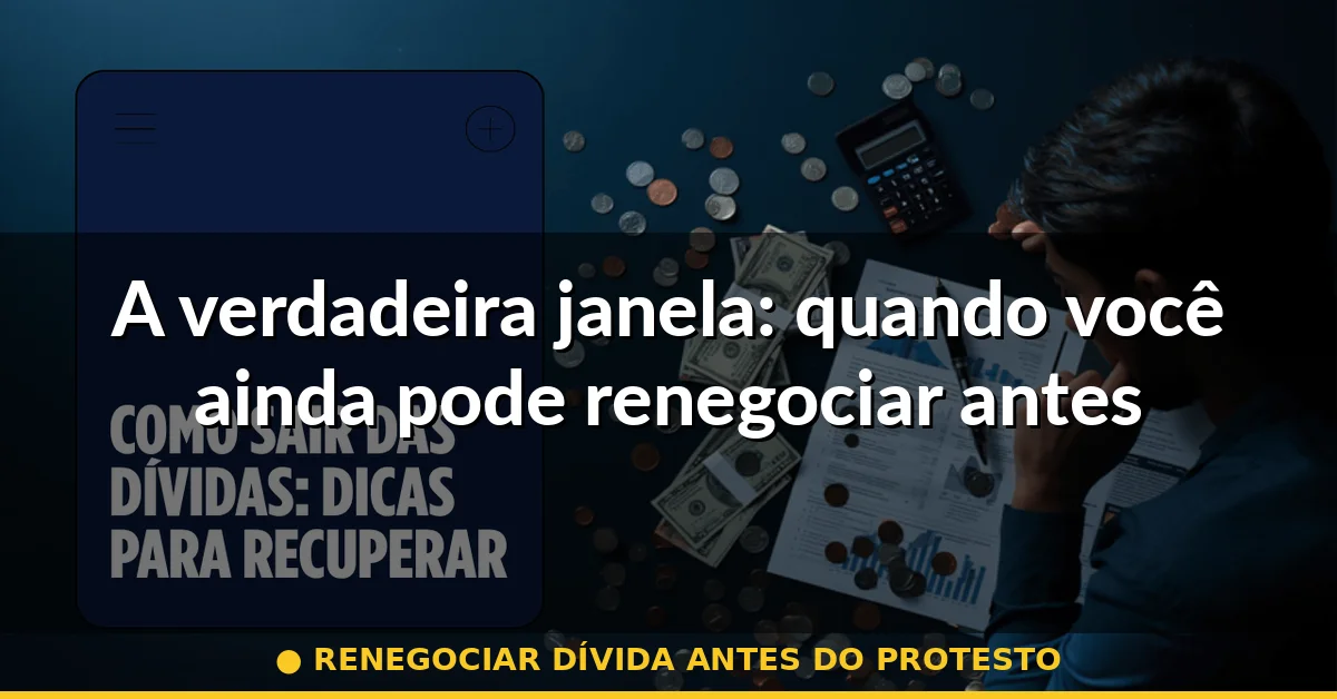A verdadeira janela: quando você ainda pode renegociar antes do protesto — renegociar dívida antes do protesto
