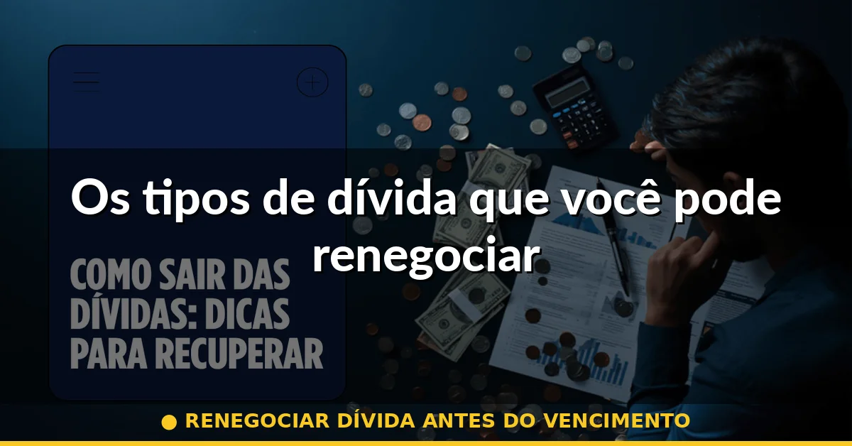 Os tipos de dívida que você pode renegociar — renegociar dívida antes do vencimento