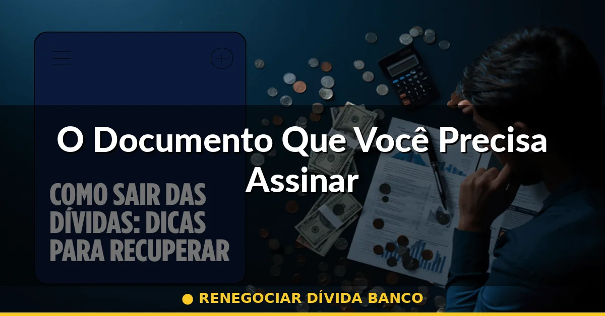 O Documento Que Você Precisa Assinar — renegociar dívida banco