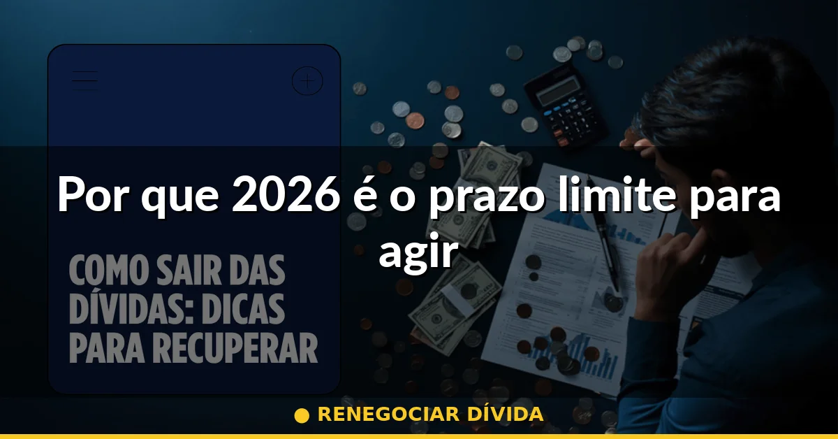Por que 2026 é o prazo limite para agir — renegociar dívida