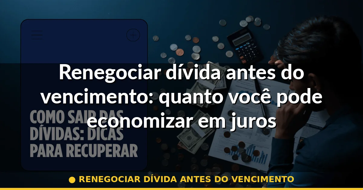 renegociar dívida antes do vencimento — Guia completo 2026
