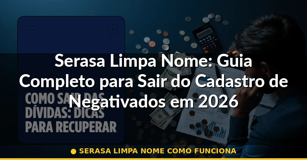 serasa limpa nome como funciona — Guia completo 2026