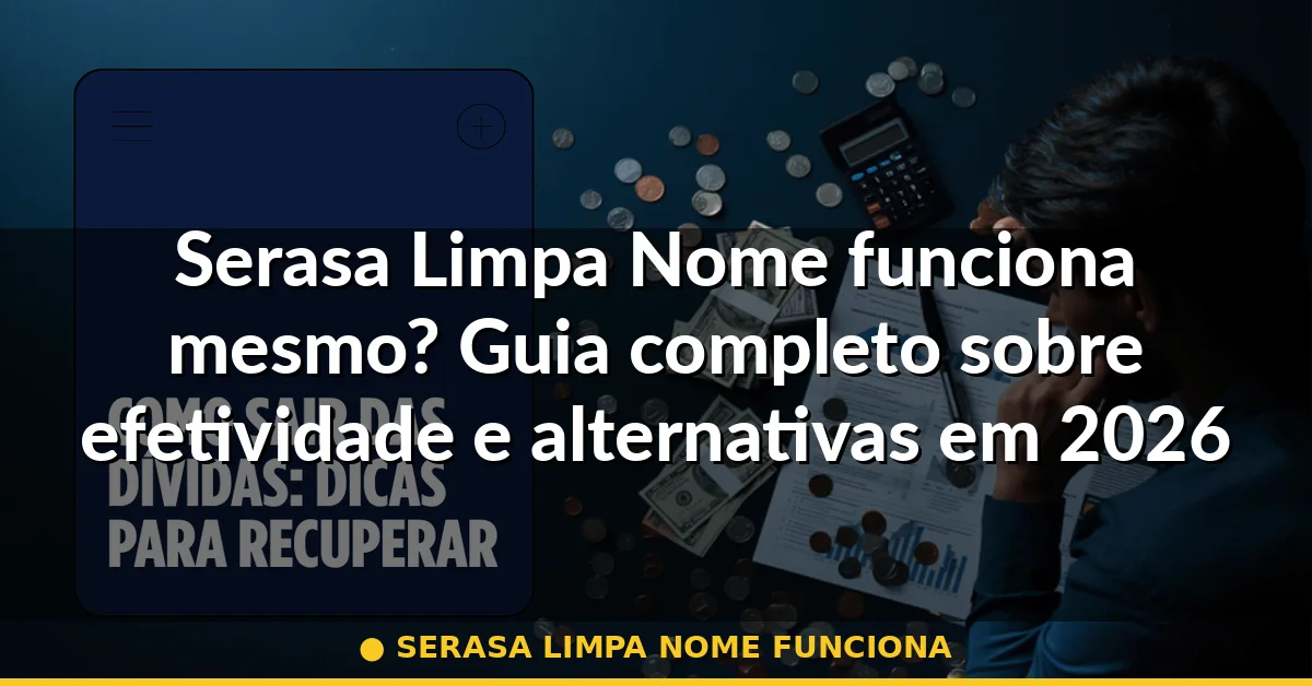 serasa limpa nome funciona — Guia completo 2026