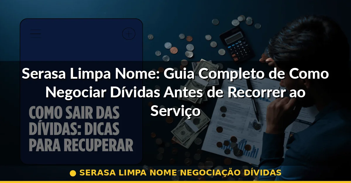 serasa limpa nome negociação dívidas — Guia completo 2026
