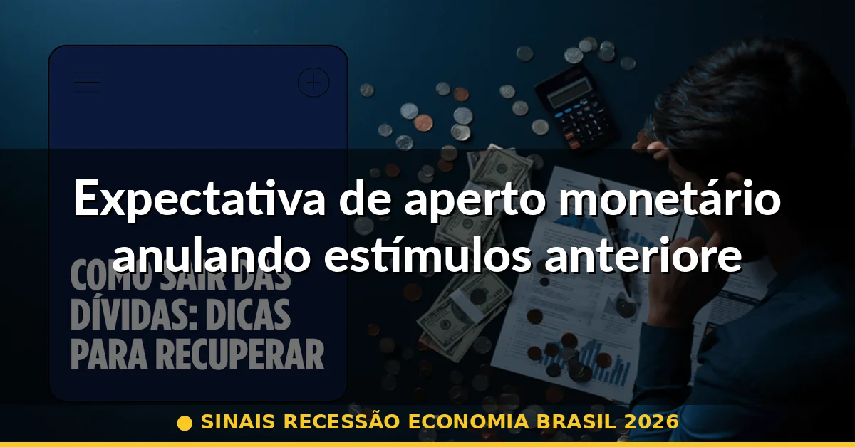 Expectativa de aperto monetário anulando estímulos anteriores — sinais recessão economia brasil 2026