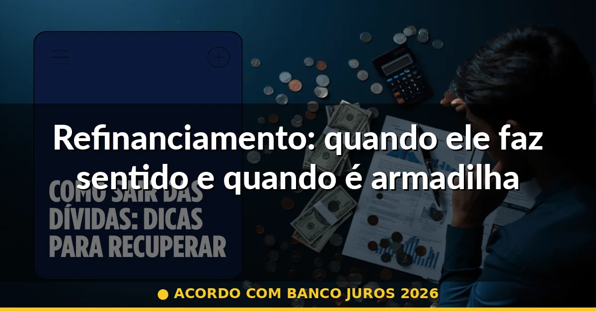 Refinanciamento: quando ele faz sentido e quando é armadilha — acordo com banco juros 2026