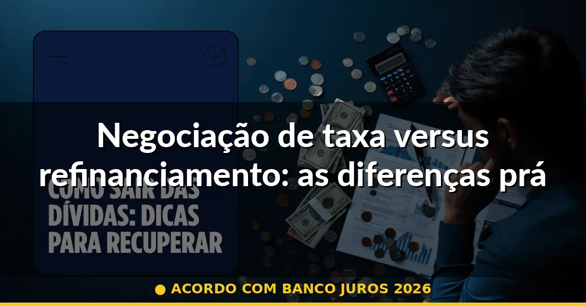 Negociação de taxa versus refinanciamento: as diferenças práticas — acordo com banco juros 2026