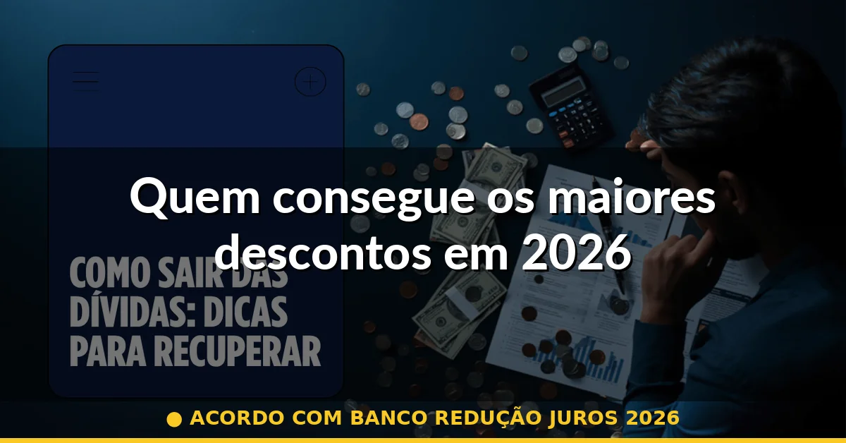 Quem consegue os maiores descontos em 2026 — acordo com banco redução juros 2026