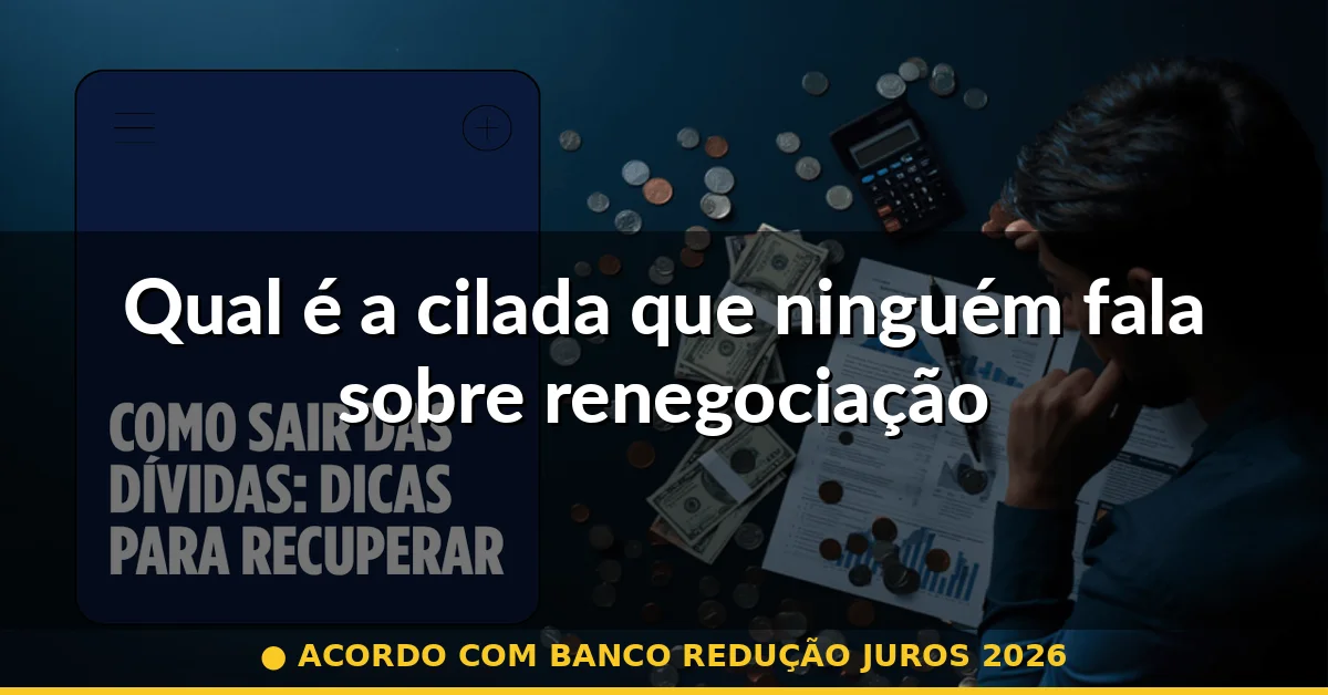Qual é a cilada que ninguém fala sobre renegociação — acordo com banco redução juros 2026
