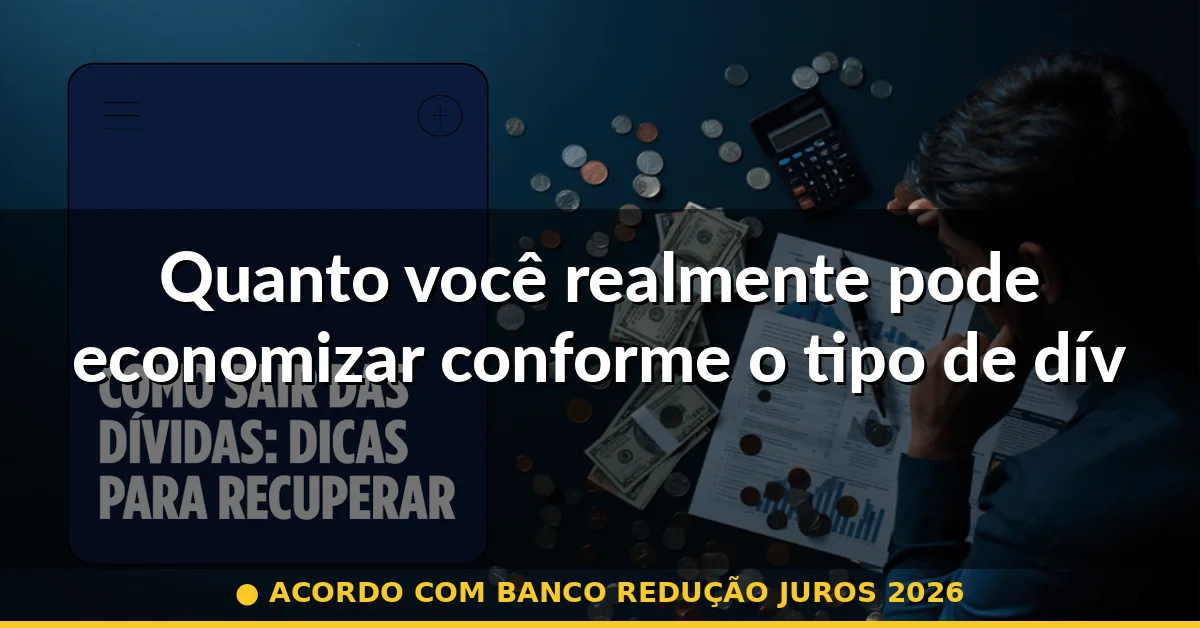 Quanto você realmente pode economizar conforme o tipo de dívida — acordo com banco redução juros 2026