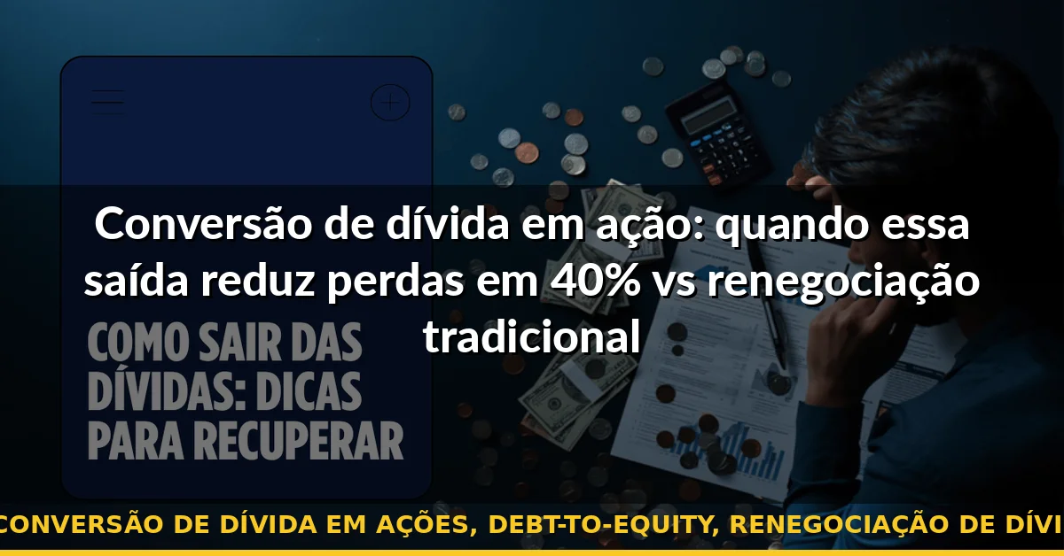 conversão de dívida em ações, debt-to-equity, renegociação de dívida — Guia completo 2026