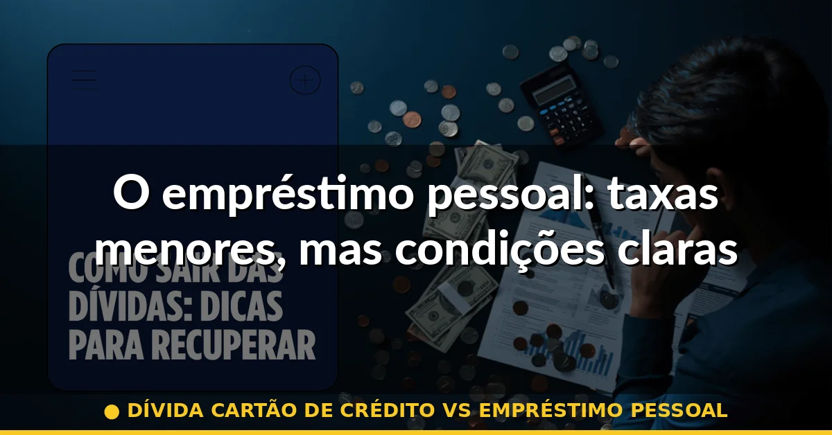 O empréstimo pessoal: taxas menores, mas condições claras — dívida cartão de crédito vs empréstimo pessoal