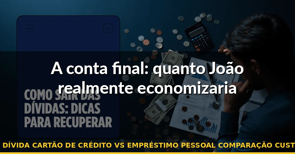 A conta final: quanto João realmente economizaria — dívida cartão de crédito vs empréstimo pessoal comparação custo