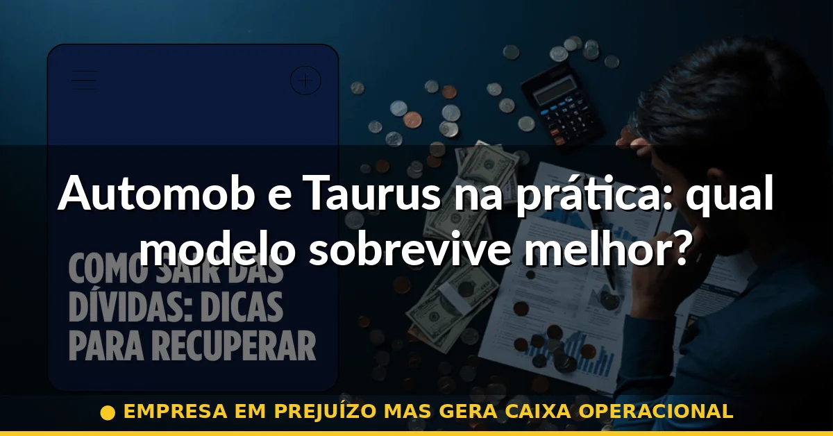 Automob e Taurus na prática: qual modelo sobrevive melhor? — empresa em prejuízo mas gera caixa operacional