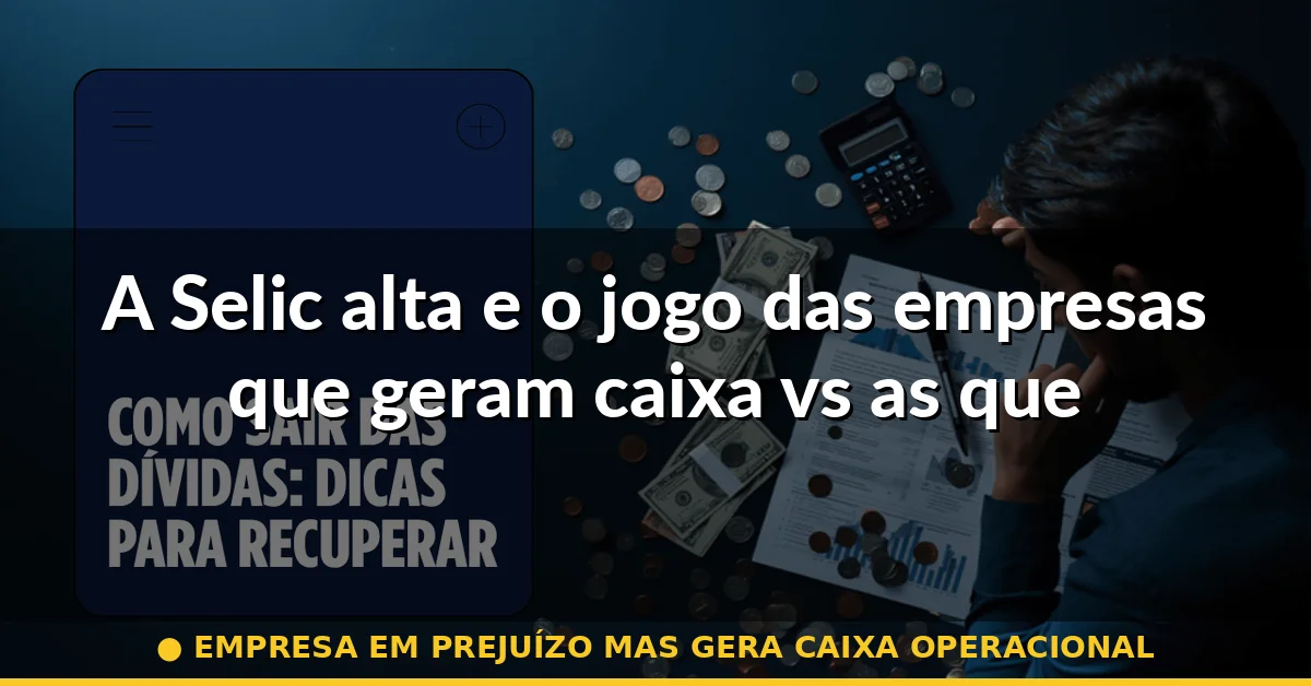 A Selic alta e o jogo das empresas que geram caixa vs as que consomem — empresa em prejuízo mas gera caixa operacional