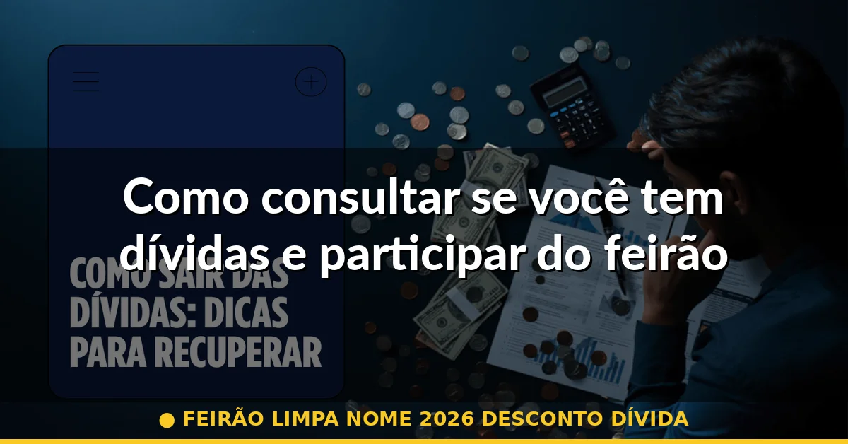 Como consultar se você tem dívidas e participar do feirão — feirão limpa nome 2026 desconto dívida