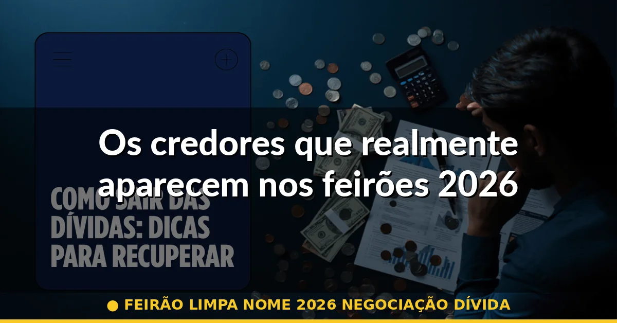 Os credores que realmente aparecem nos feirões 2026 — feirão limpa nome 2026 negociação dívida