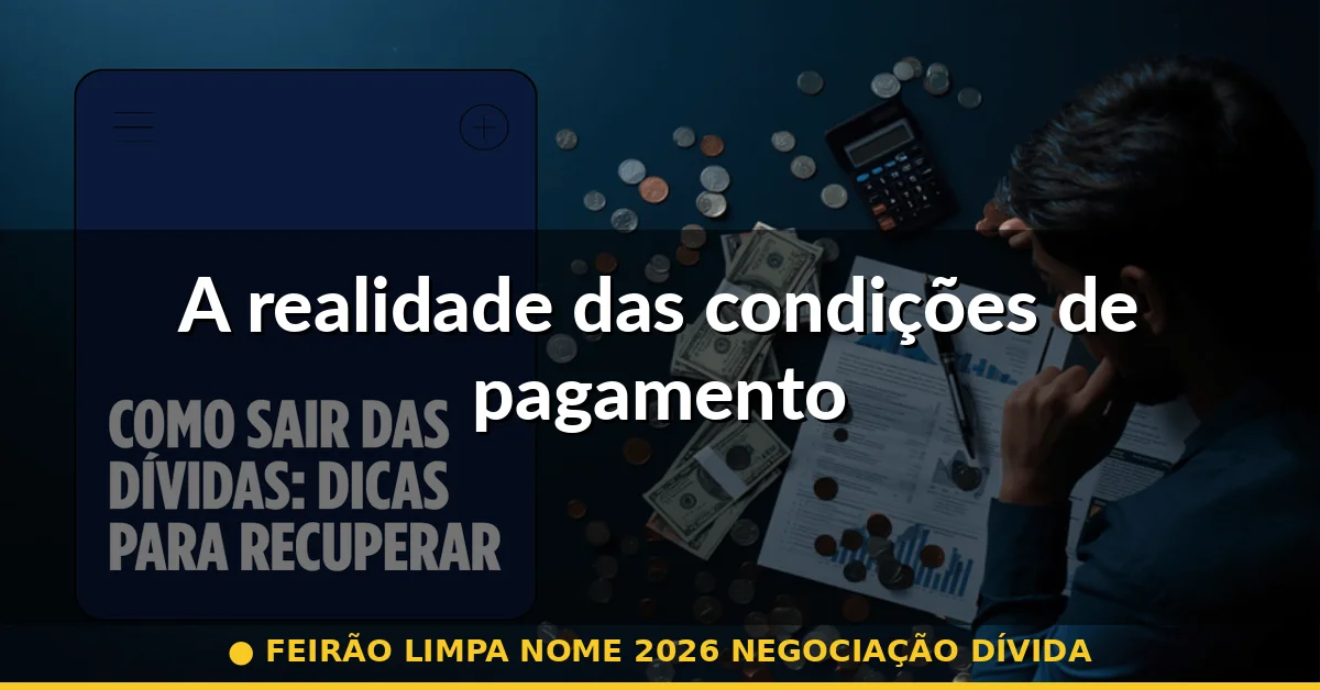 A realidade das condições de pagamento — feirão limpa nome 2026 negociação dívida