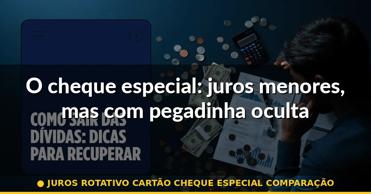 O cheque especial: juros menores, mas com pegadinha oculta — juros rotativo cartão cheque especial comparação