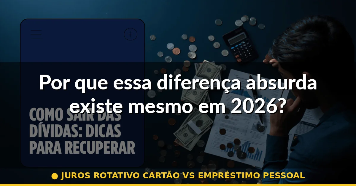 Por que essa diferença absurda existe mesmo em 2026? — juros rotativo cartão vs empréstimo pessoal
