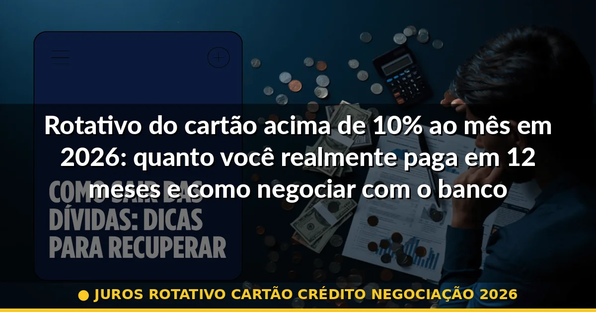 juros rotativo cartão crédito negociação 2026 — Guia completo 2026