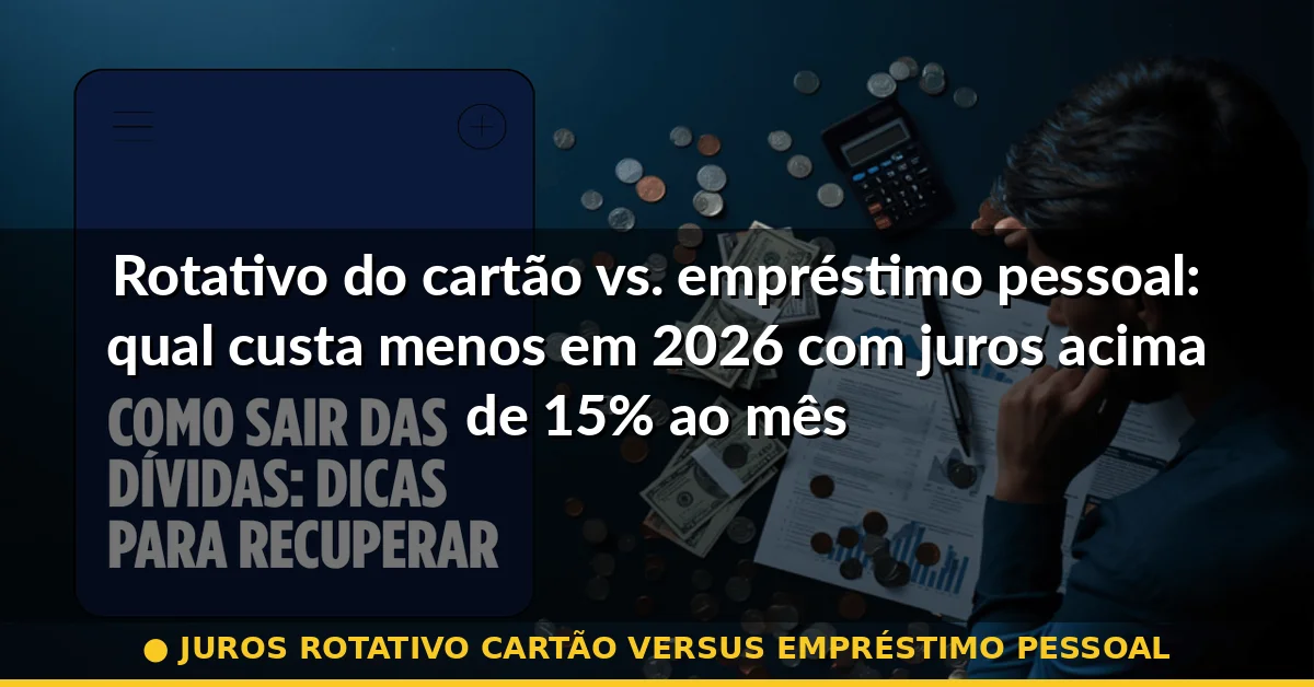 juros rotativo cartão versus empréstimo pessoal — Guia completo 2026