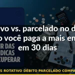 juros rotativo débito parcelado comparação — Guia completo 2026