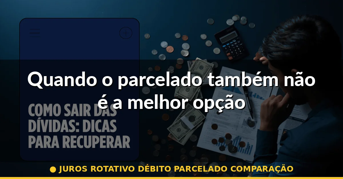 Quando o parcelado também não é a melhor opção — juros rotativo débito parcelado comparação