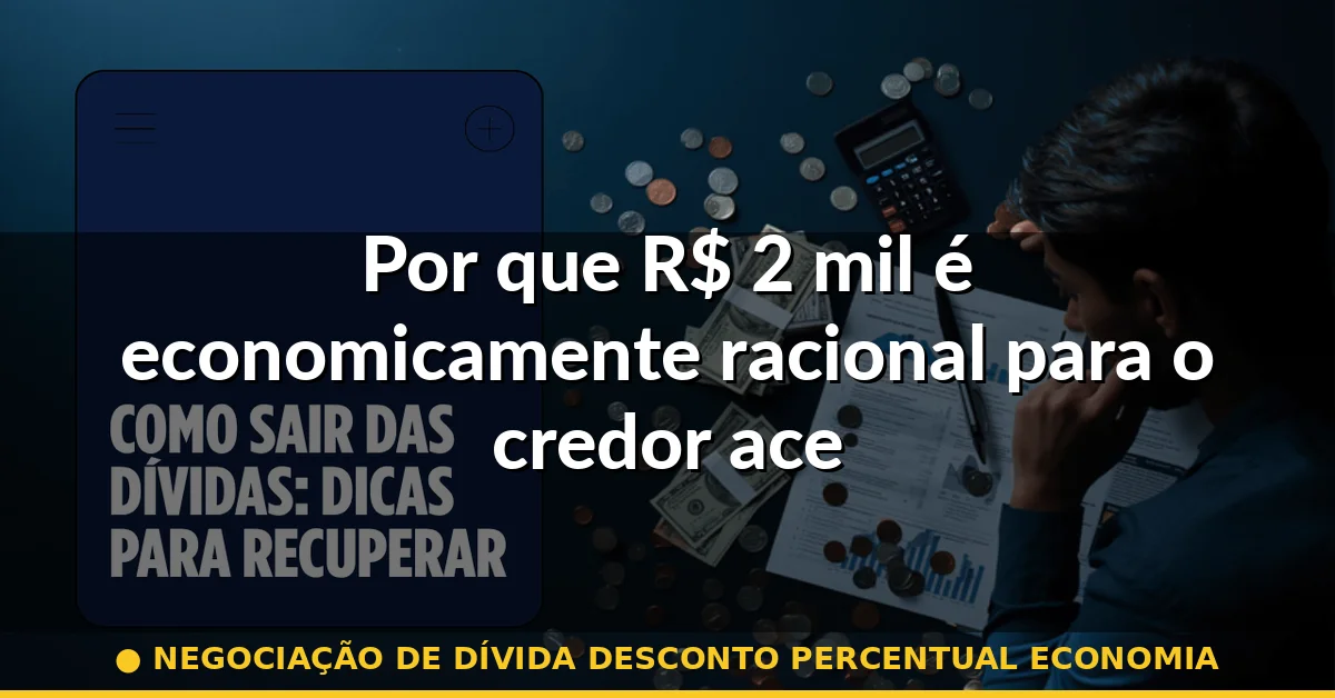 Por que R$ 2 mil é economicamente racional para o credor aceitar — negociação de dívida desconto percentual economia