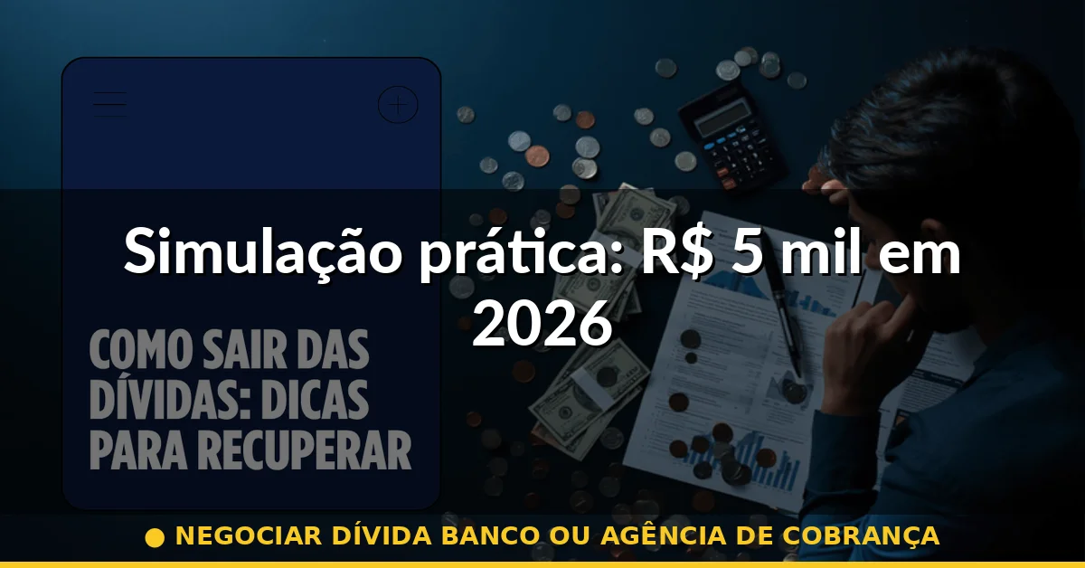 Simulação prática: R$ 5 mil em 2026 — negociar dívida banco ou agência de cobrança