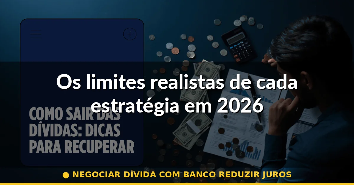 Os limites realistas de cada estratégia em 2026 — negociar dívida com banco reduzir juros