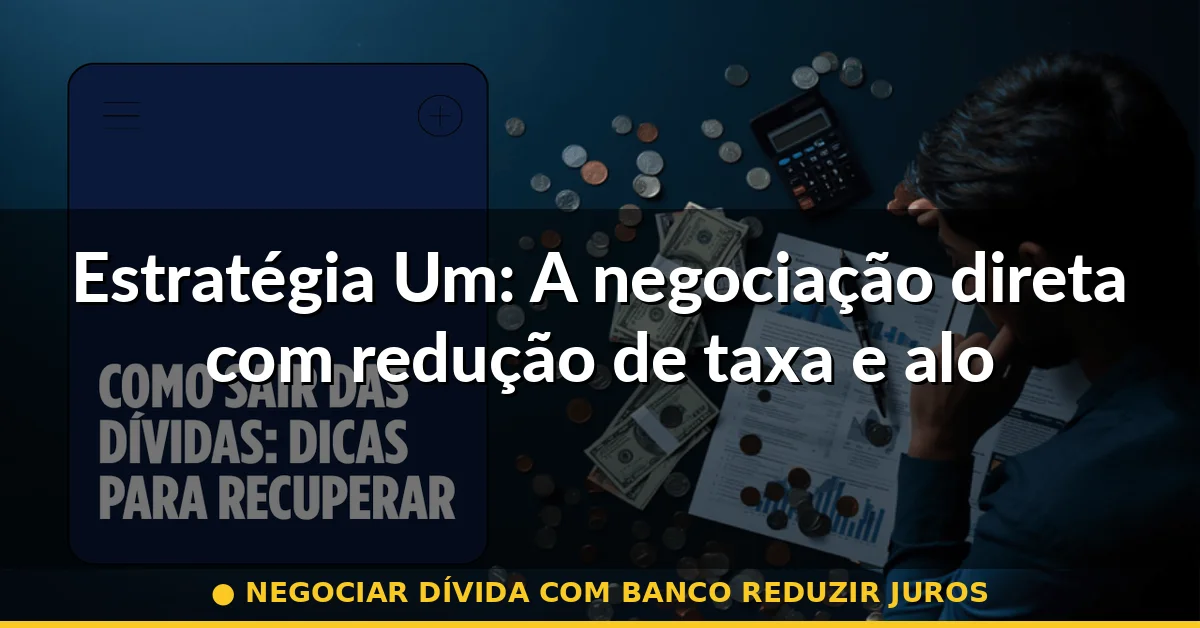 Estratégia Um: A negociação direta com redução de taxa e alongamento de prazo — negociar dívida com banco reduzir juros