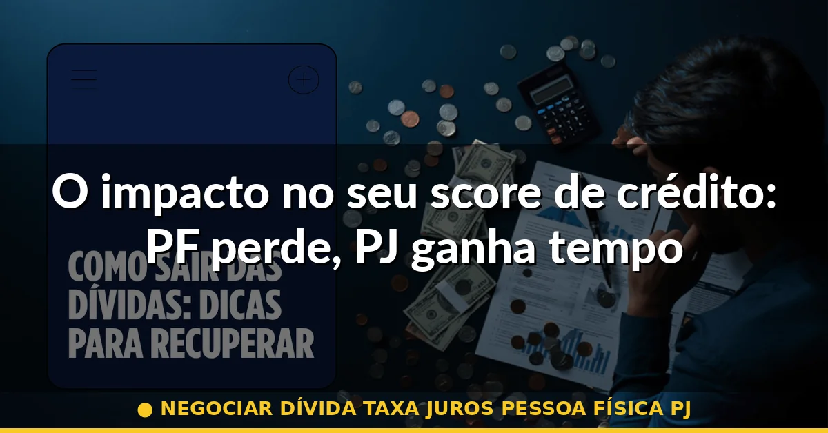 O impacto no seu score de crédito: PF perde, PJ ganha tempo — negociar dívida taxa juros pessoa física pj