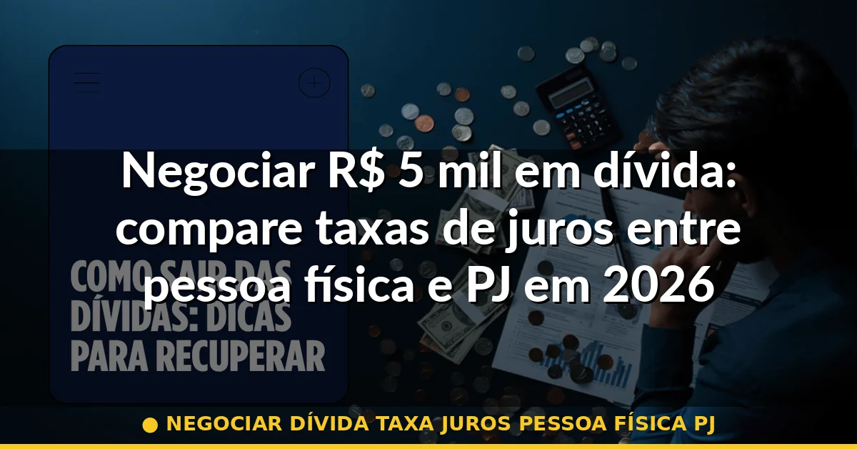 negociar dívida taxa juros pessoa física pj — Guia completo 2026
