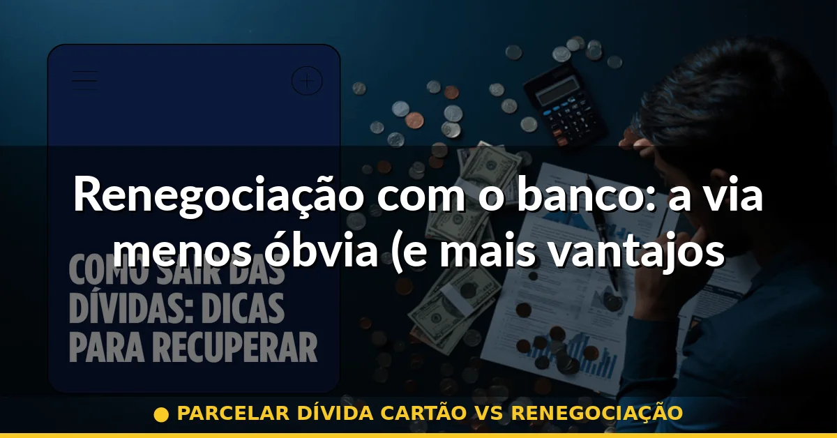 Renegociação com o banco: a via menos óbvia (e mais vantajosa) — parcelar dívida cartão vs renegociação