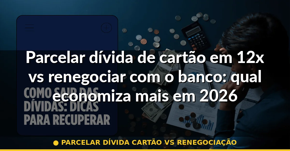 parcelar dívida cartão vs renegociação — Guia completo 2026