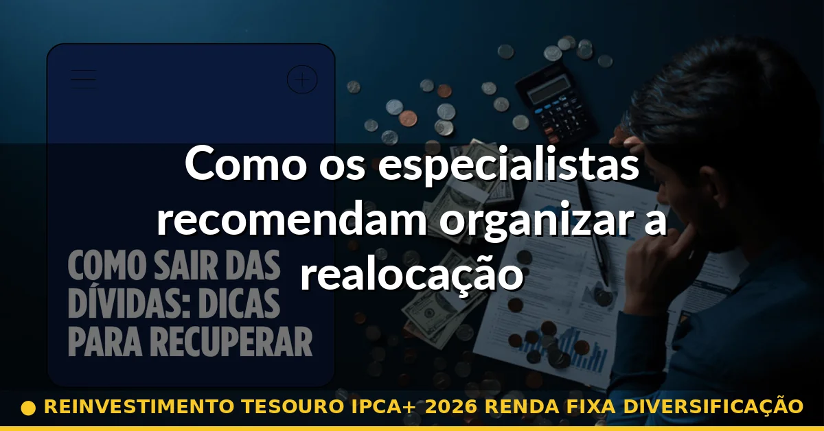 Como os especialistas recomendam organizar a realocação — reinvestimento tesouro ipca+ 2026 renda fixa diversificação